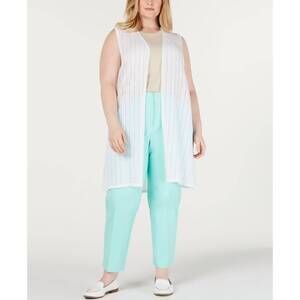 NEW CHARTER CLUB LUXURY pointelle sweater vest - plus in bright white